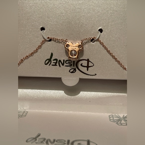 DISNEY FINE SILVER PLATED MINNIE MOUSE NECKLACE (ROSE GOLD COLOR) NWT! - Picture 6 of 6